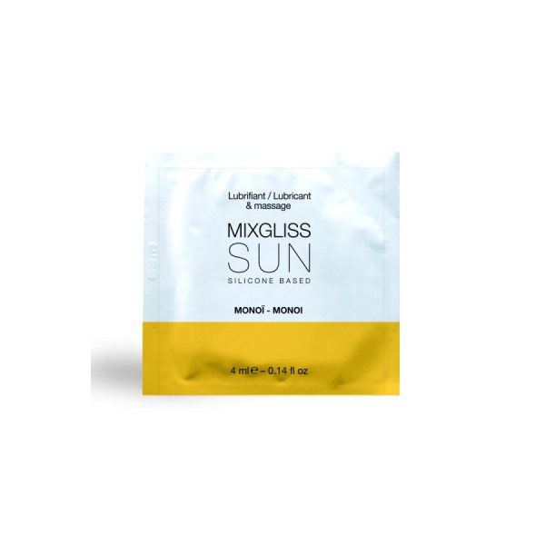 Dosette 2 En 1 Lubrifiant Et Huile De Massage Silicone Mixgliss Sun Monoï  4 ML 